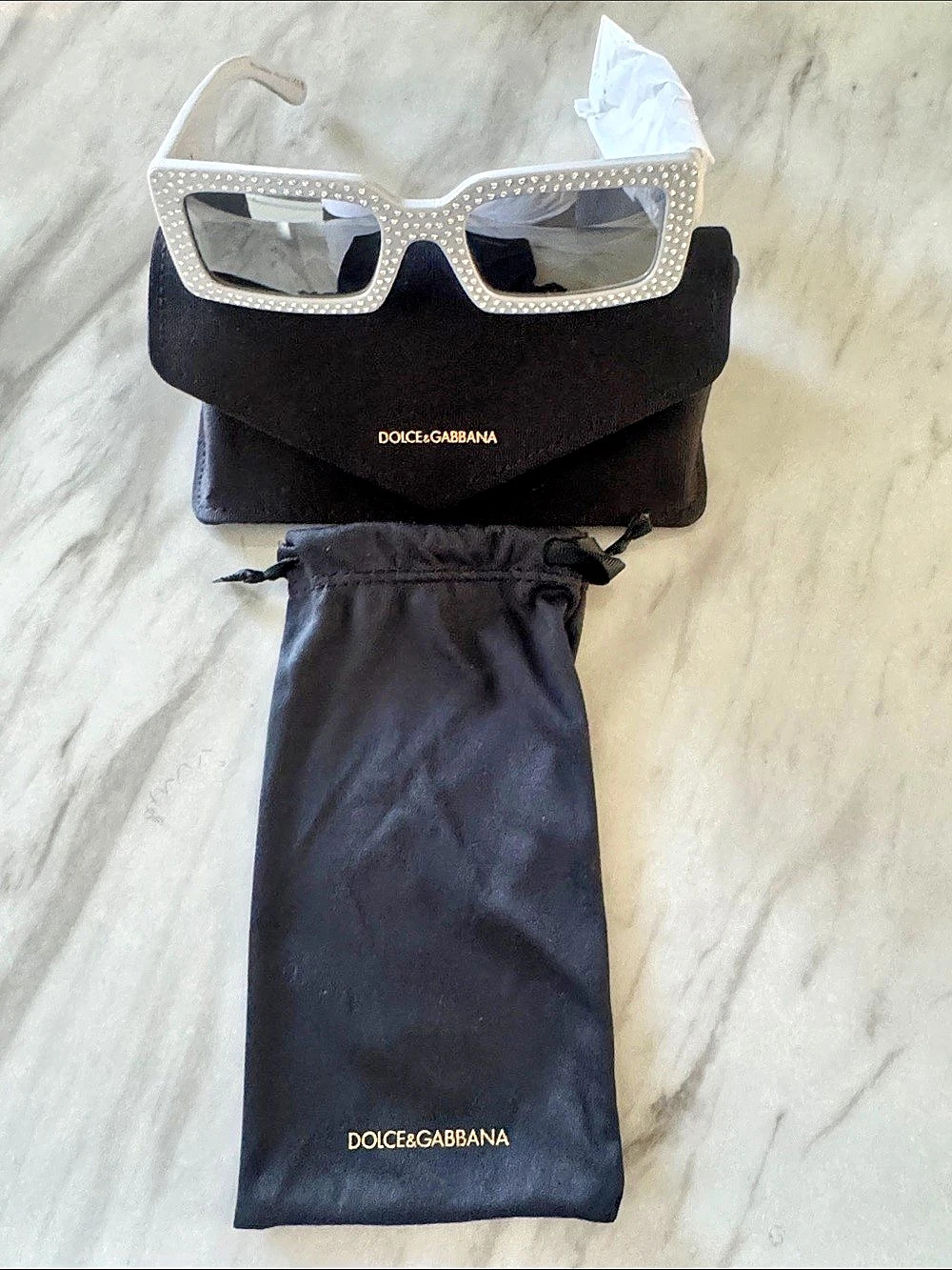 Dolce & Gabbana DG6186 Cat-Eye Sunglasses White & Black